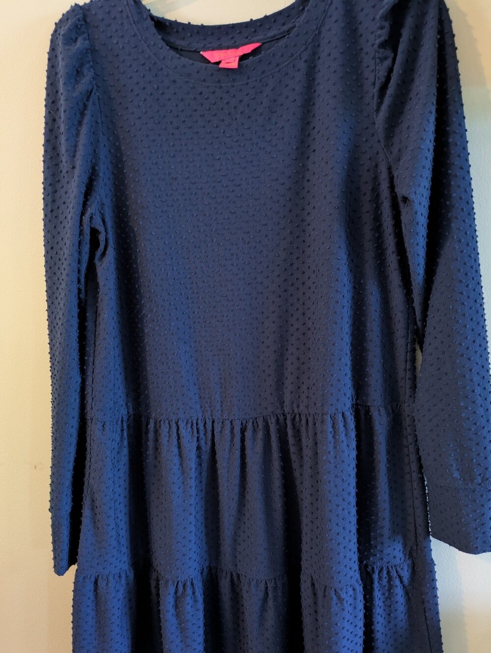 Lilly Pulitzer Navy Textured Dot-Knit Arlette Dress